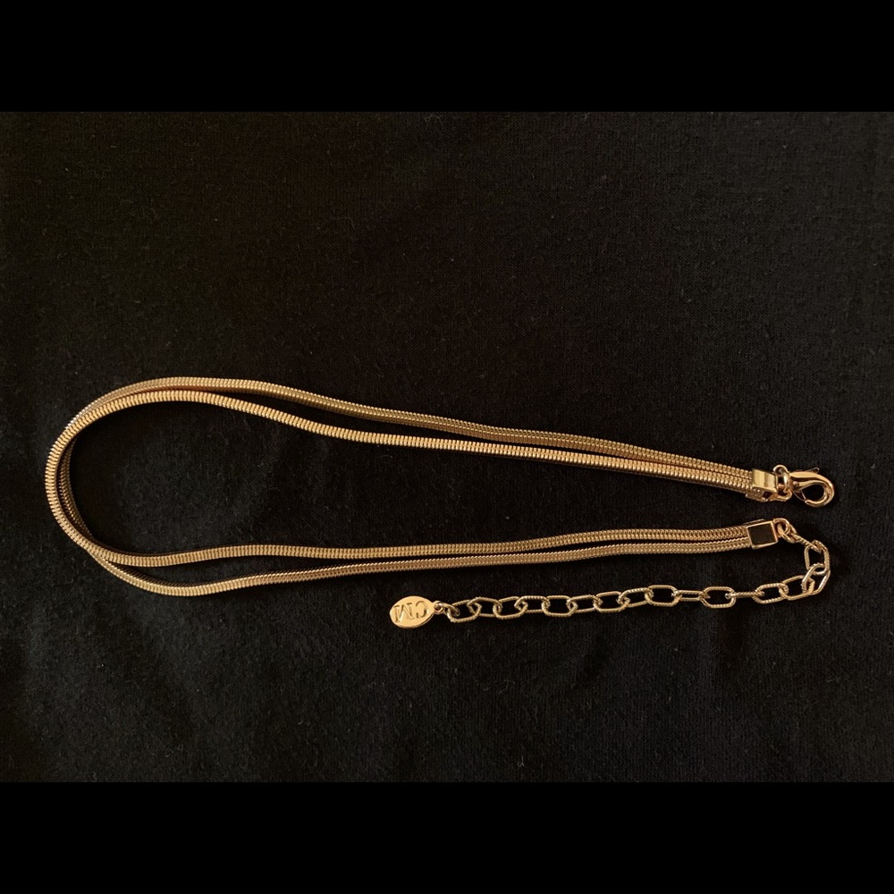 Rose gold double chains choker necklace